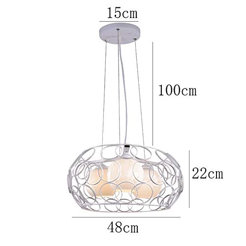 Chandelier nid d'oiseau E27 avec abat-jour blanc laiteux contre la lumière agressive