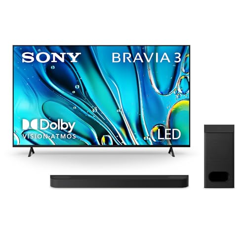 Image of Sony 55-Inch 4K Ultra HD BRAVIA 3 LED Smart TV (K-55S30) with BRAVIA Theater Bar 6 3.1.2ch Sound Bar & Wireless Subwoofer Bundle