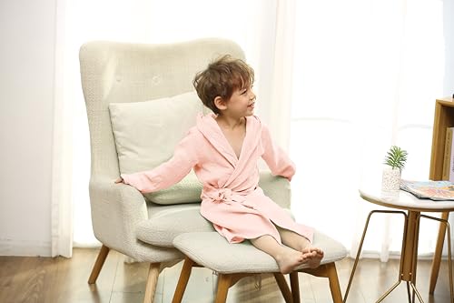 Image of TADO MUSLIN Organic Cotton Toddler Bathrobe, Soft and Breathable Baby Robe for Kid, Boy& Girl Hooded Robe Muslin