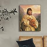 jesus bild mädchen  Danjiao Jesus Umarmte Das Lamm Leinwand Malerei Kalligraphie Leinwand Kunstdruck Wohnkultur Leinwand Wandkunst Bild Für Wohnzimmer Kirche Wohnzimmer 60x90cm