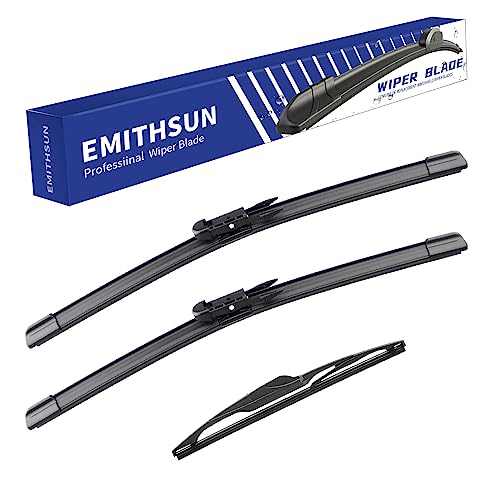 Image of EMITHSUN Replacement for 2012-2018 Ford Focus Windshield Wiper Blades | 28 inch+28 inch+12 inch,OEM Quality,Front & Rear Wipers,Stable & Quiet Performance,All-Seasons Rubber Wiper Blades,Streak-Free Wiping