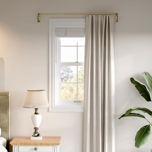 Image of ENJOYBASICS 28-48 inch Wrap Around Curtain Rod, Quick Curtain Change, Gold