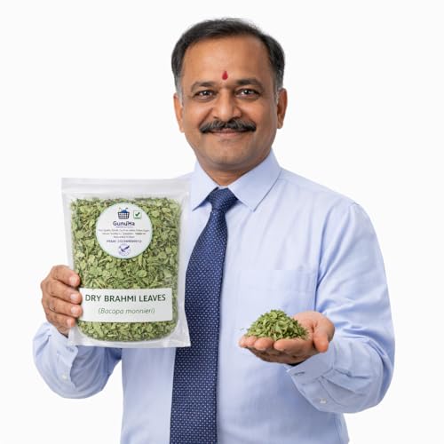 Image of Dry Brahmi Leaves | Brahmi Herb (Bacopa Monnieri) | Natural Ayurvedic Brahami Dry Leaves for Herbal Tea & Kadha | Pure Dried Brhami Patti - 100 gm