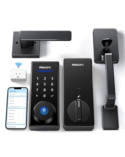 Philips Wi-Fi Smart Lock with Handle, Keyless Entry Keypad Door Lock with Handle, Front Door...