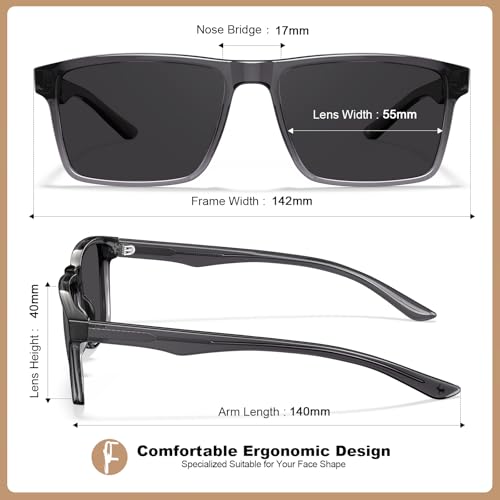 Image of CARFIA Retro Acetate Mens Sunglasses Polarized Classic Square Sun Glasses CA62162