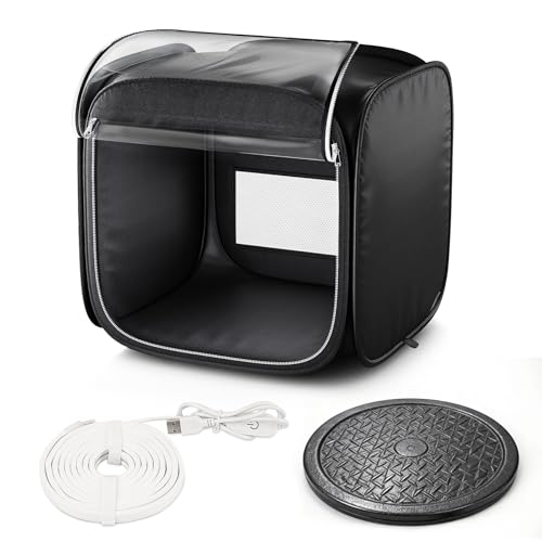 Salcod Portable Airbrush Spray Booth for Model Painting 191919 Paint Booth with Adjustable LED Light Foldable Airbrush Paint Booth for Crafts No Fan Included Black