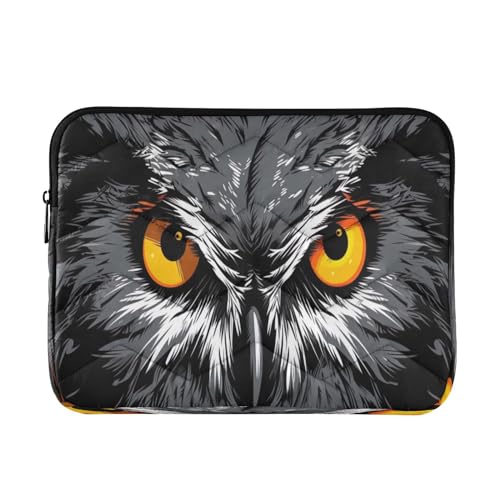 Funda para portátil con diseño búho, 13-14 pulgadas