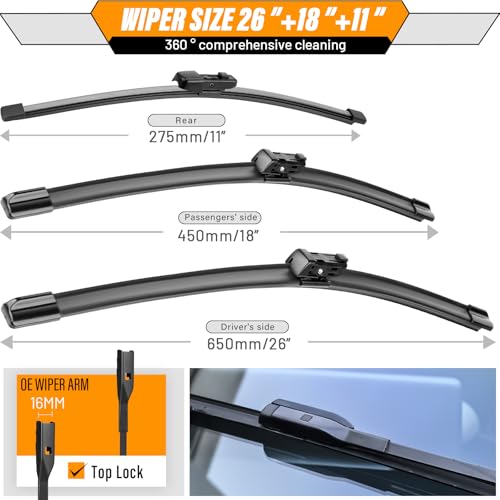 Image of AUTOBOO Windshield Wiper Blade Replacement for VW Golf GTI e-Golf 2015-2021