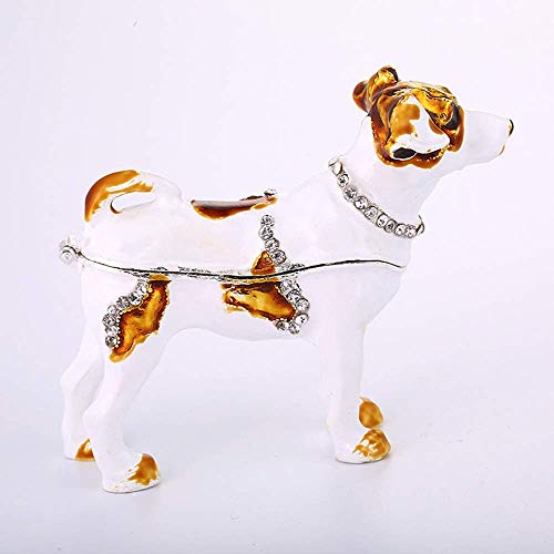 Preisvergleich Produktbild Nuokix Welpen-Schmuck-Box Intarsien Strass Startseite Wohnzimmer Büro Kreative Aufbewahrungsbehälter Dekorationen gemaltes Metall Craft Geschenke Empfindliche schön kosmetische Veranstalter