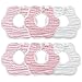 MUKIN Baby Drooling Towel, Snap Bibs, Muslin Bibs, 6 Pack, Adjustable, Soft Cotton (Gradient Pink)