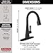 Delta Lenta Matte Black Touch Kitchen Faucet with Pull Down Sprayer, Modern Single Hole Touch On Kitchen Sink Faucet, Single Handle, Matte Black 19802TZ-BL-DST