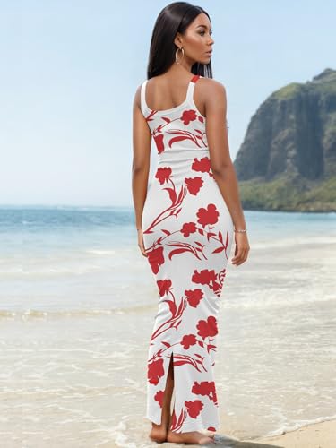Image of Nimsruc Women Summer Long Dress Casual Slip Sexy Slim Sleeveless Bodycon Maxi Dresses for Women 2024
