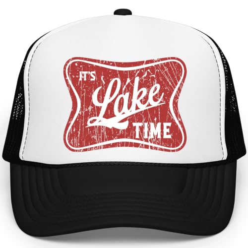 Image of It's Lake Time Summer Classic 5 Panel Foam Front Mesh Snap Back Trucker Hat