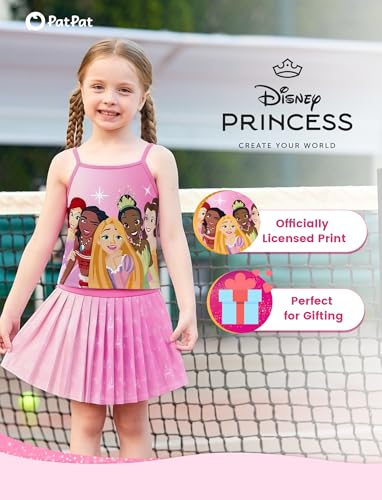 Image of Disney Minnie Frozen Stitch Princess Toddler Girls' Tennis Skirt Sets Kids Athletic Camisole Top & Skort 2 Piece Outfit 2-9Y