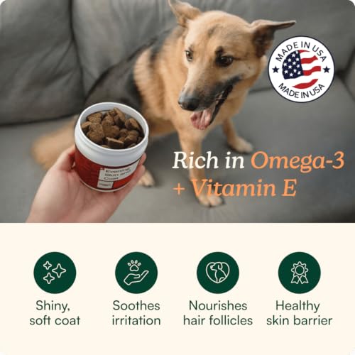 Reggie Skin & Coat Supplements for Dogs | Omega-3 Fish Oil & Vitamin E for Itchy Skin Relief, Shedding & Shiny Coat | Natural Dog Skin & Coat Chews | Vet-Approved & Made in USA | 60 Soft Chews - Image 2