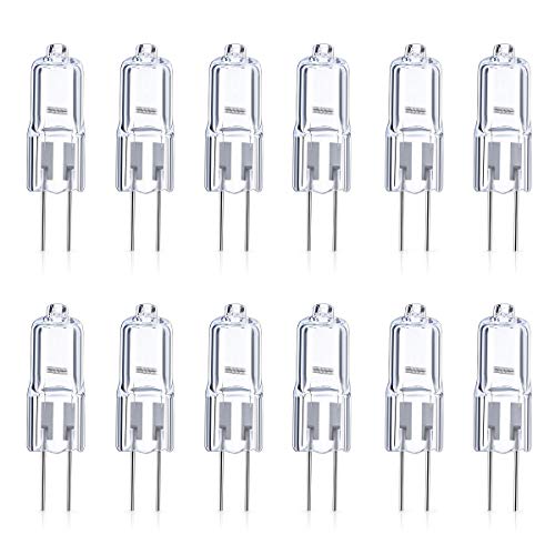 Ledeak G4 Halogen Light Bulbs 12 Pieces, 10W 12V Warm White Capsule Lamp for Kitchens, Living Rooms and Bedrooms