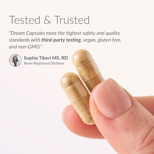 Beam Dream Sleep Capsules, L-Theanine, Apigenin, Reishi and Magnesium, Third Party Tested Natural Sleep Aid & Sleep Supplement for Deep Sleep, Relaxation and Recovery, Sleep Support, 30 Servings - Image 6