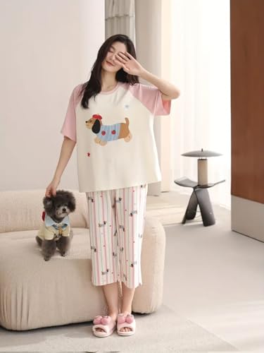 Image of Louis Luxe Womens Korean Night Dress || Full Pyjama Set || Korean Nightsuit || Women Nightwear ||Round Neck Full Sleeve Nightsuit || Loungewear || Everyday Nightdress (ND-18)