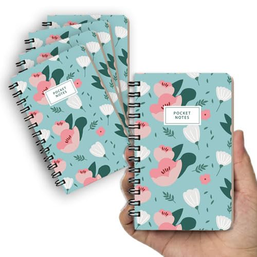 Image of mudrit Pocket Size Notebook, Small Spiral Diary, 120 Plain Pages, 90 GSM ideal for Gratitude List, Daily Goals Planner, To Do List Organiser, Size A6 (Pack of 5 - Blue)