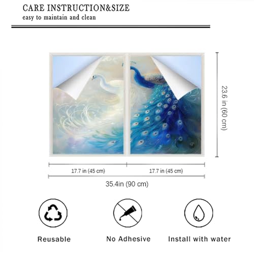Película adhesiva para ventana decoración privacidad 17.7x23.6 pulg x2 miniatura 2