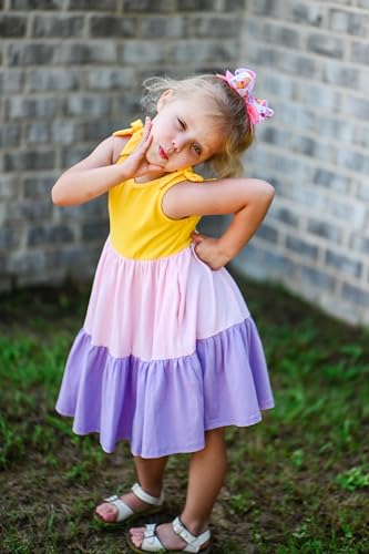 Arshiner Toddler Girl Summer Dress Little Girls Casual Beach Party Bowknot Sling Sundress with Pocket 1-7t2