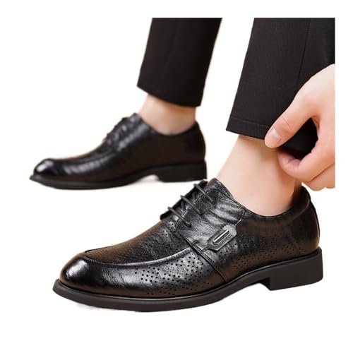 Men's Business Leather Shoes Pointed Toe Casual Shoes Oxfords(Dark Brown,10)4