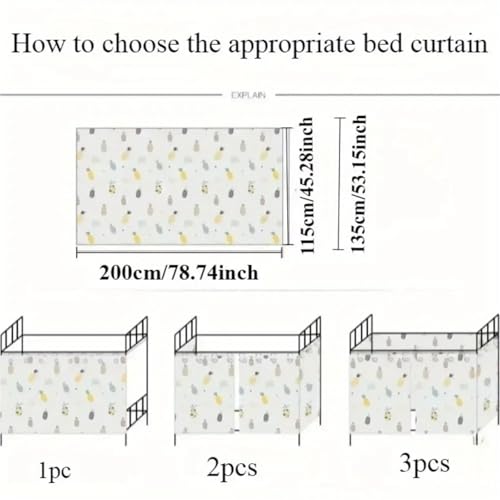 Cortina de cama litera lavable con mosquitera opaca para privacidad total 4