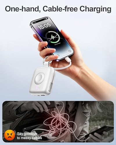 Portable Charger 3 in 1, Smaller 10000mAh Built-in Cables 22.5W Power Bank - image 3