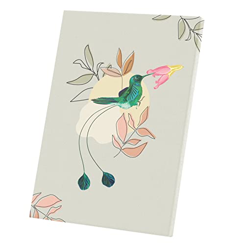 Tableau colibri fleurs tropicales toile imprimée 60x85 cm pour décoration murale