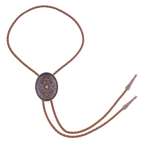 Image of GelConnie Floral Bolo Tie for Men Womens Bolo Tie Necklace Native American Black Men's Bolo Ties Western Cowboy Bolero Ties