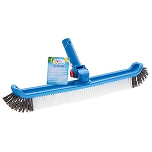 U.S. Pool Supply Professional 20″ Floor & Wall Pool Cleaning Brush with Adjustable Angle EZ Clip Handle – Curved Ends, 7 Rows of Durable Nylon Bristles – Easily Sweep from Walls, Floors, Steps
