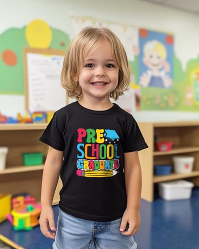 Image of First Day of Preschool Shirt Pre K Shirts for Girls Boys Toddler Kids 1st Day of Kindergarten Gift Cotton Tee 2T-7Y