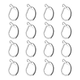 NBEADS 100 Pcs Lever Back Earrings, Stainless Steel Open Loop Leverback Hoops, French Hook Ear Wire...