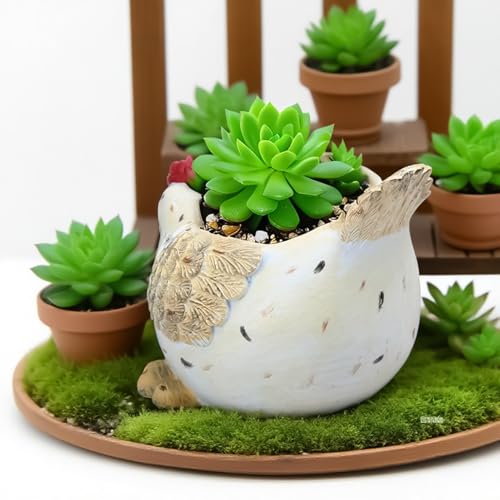 Pot de fleurs résine synthétique décoratif avec trou drainage - 7