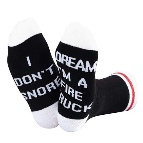 TSOTMO Fire Truck Socks Fire Truck Gift Firefighter Gift Firetruck Driver Socks I DREAM I’M A FIRE TRUCK Socks For Fireman