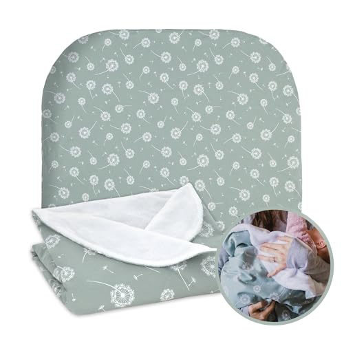 MIMUSELINA | Arrullo Bebe Recien Nacido 2 en 1. Convertible en Manta Bebe | Cálido y Ligero para Invierno | Fabricado en España | Exterior de Algodón e Interior Coralina | 90x70cm - DT Menta