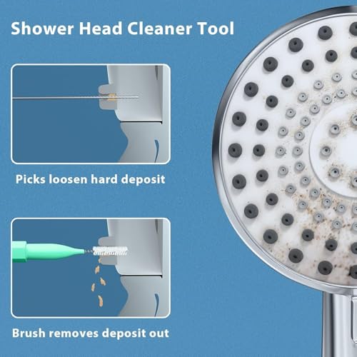 Image of Multiple-Size Shower Head Cleaning Brush Cleaner Tool Picks for Small Hole Nozzle, 30PCS (Orange Green)