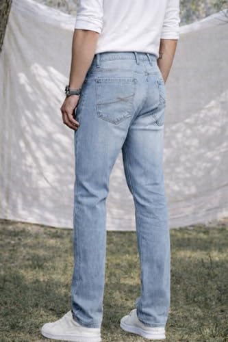 Image of Louis Philippe Men's Slim Fit Stretch Fabric for Comfort Premium Wash Aesthetic Authentic Twill and Durable Jeans