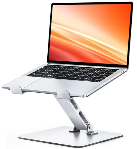 CIRYCASE Laptop Stand for Desk Ergonomic Foldable Laptop Riser with Adjustable Height Ventilated Aluminum Portable Computer Stand Desktop Shelf Organizer Compatible with MacBook Air 10-16 Notebook