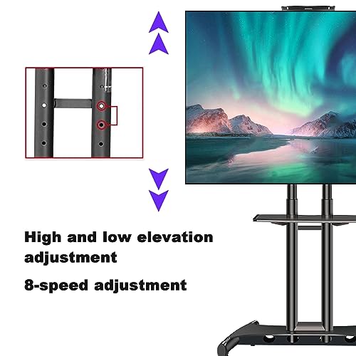 Soporte móvil para TV de 32-70 pulgadas con ruedas ajustable en altura miniatura 4