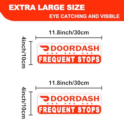 Image of 2 Pack Doordash Magnetic Sign for Car, Doordash Car Magnets Sign, Reflective Food Delivery Driver Magnet for Vehicles, Heavy duty, Truck (White-Red 2 Pack)