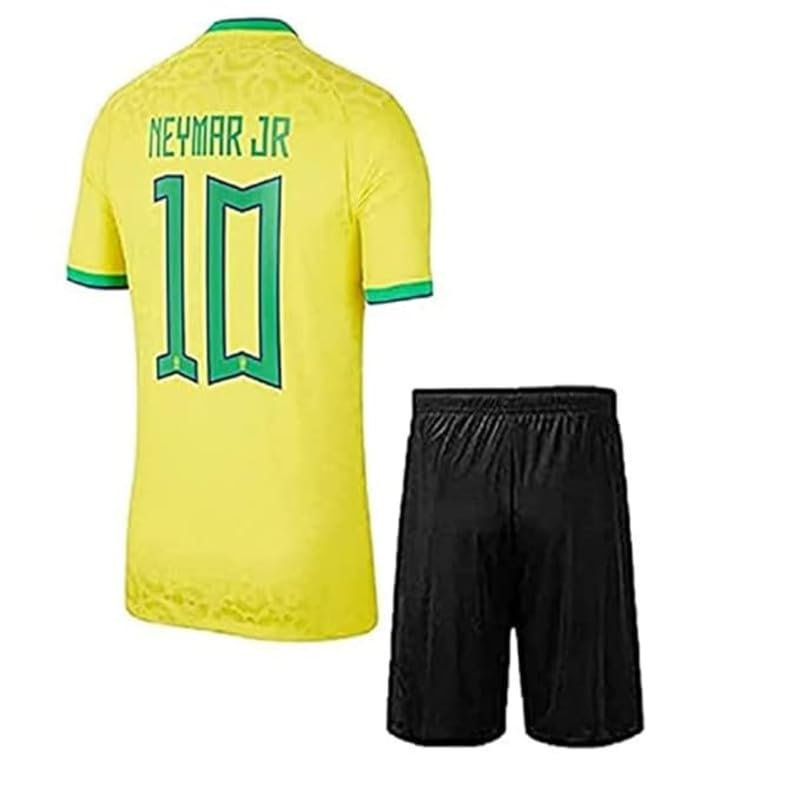 Image of Naimaar 10 Brazill Football Team Jersey Tshirt with Shorts 2022 /2023 (Kids,Boys,Men)