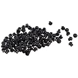Baoblaze 100 Pieces 6mm Plastic Black Half Ball Mushroom Shank Buttons Sewing Buttons DIY Bear Animal Toys Eyes Kids Craft