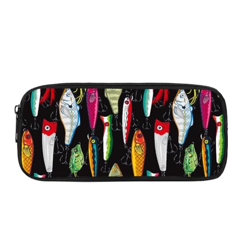 Image of Fishing Lures Pencil Case for Men Women,Large Capacity Pencil Box for Boys Girls,Pencil Case Pouch with Zipper for School Work Travel