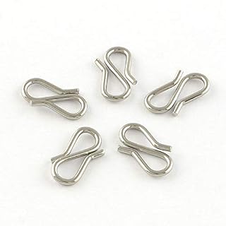UNICRAFTALE 50pcs 304 Stainless Steel Hook Clasps Golden S-Hook Clasps Metal Material Wing Hooks S Hook Clasps for DIY Jewelry Making 12x6x1mm