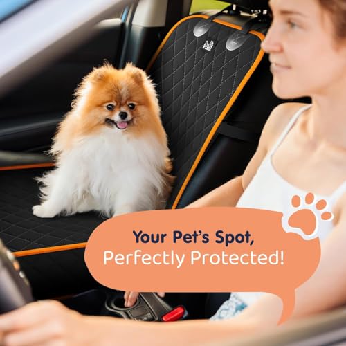 Image of Front Seat Dog Cover for Car, Truck & SUV - Waterproof, Non-Slip Pet Car Seat Cover for Dogs - Durable, Clean, Front Passenger Seat Protector for Pets & Vehicles. (2, Orange)