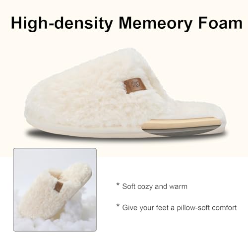 Image of Micolin Slippers For Women Men Fuzzy Winter Warm With Memory Foam House Comfort Fluffy Lining Anti-Skid Cute Indoor Outdoor Shoes