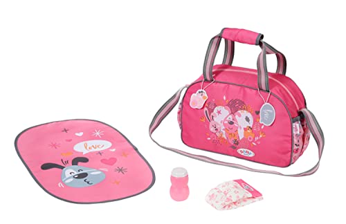 BABY born Changing Bag - Doll Changing Bag with Changing Mat, Lotion Bottle and a Nappy. Fits dolls up to 43cm - Suitable for children aged 3+ years - 832455