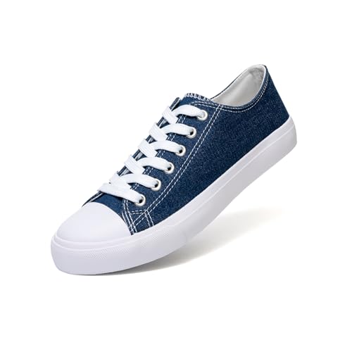 Image of Canvas Shoes for Women, Women's Fashion Sneakers | Casual Low Top, Lace Up, Rubber Sole, Canvas Upper, Cushioned Insole