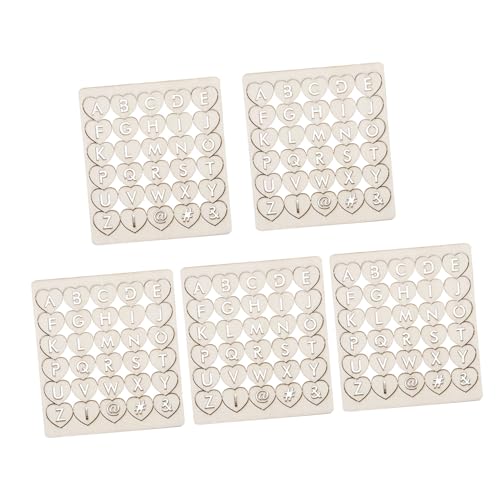 NUOBESTY 5個 パズル 文字 木材 スライス 装飾 おもちゃ 段ボール 文字 未完成 木製 チャーム Diy用 工芸 木材 小さい